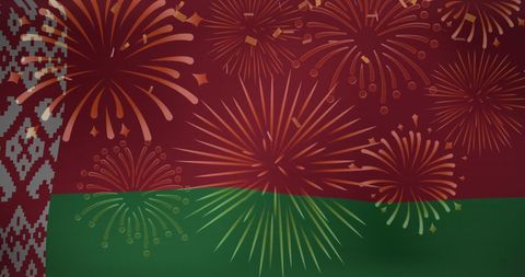 Festive Fireworks Display Over Belarusian Flag