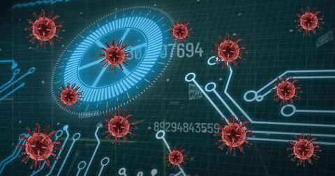 Viruses on Digital Interface with Futuristic Circuit