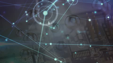 Digital Network Technology Concept with Connections and Circuit