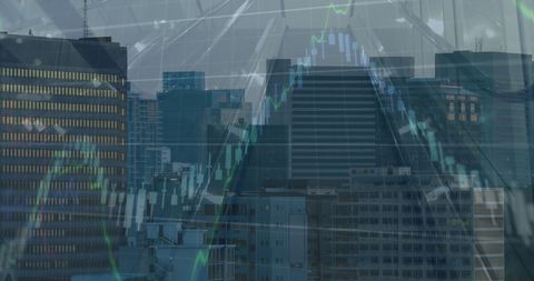 Financial Data Visualization with Urban Cityscape Background - Download Free Stock Images Pikwizard.com