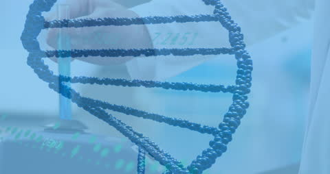 Double Helix DNA and Scientist in Laboratory Animation