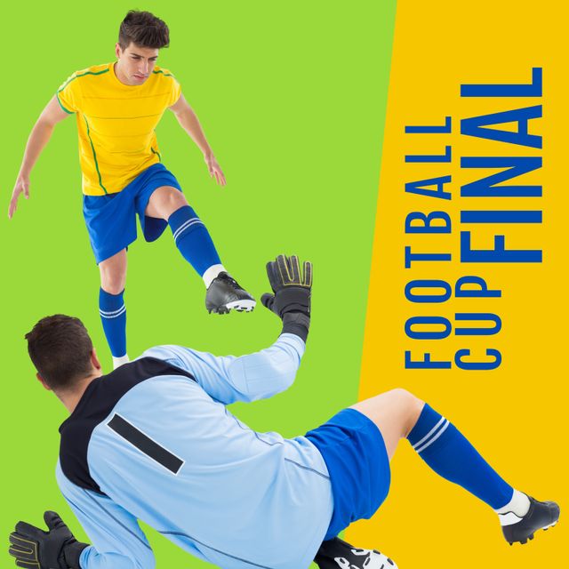 Intense Football Match Between Striker and Goalkeeper in Cup Final - Download Free Stock Templates Pikwizard.com