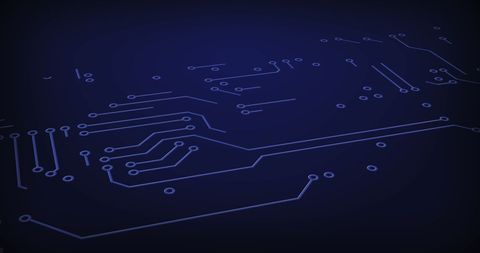 Glowing Circuit Lines on Dark Blue Background - Download Free Stock Images Pikwizard.com