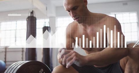 Athletic Man Preparing for Intense Weightlifting Session in Garage Gym