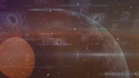 Futuristic Global Network Animation with Digital Interface