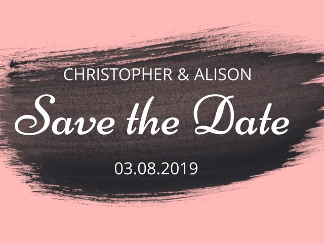 Romantic Save the Date Design with Pink Brush Stroke Background - Download Free Stock Templates Pikwizard.com