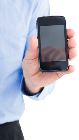 businessman transparent background holding smartphone display - Download Free Stock Videos Pikwizard.com