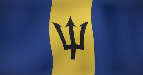 Waving flag of barbados symbolizing national pride