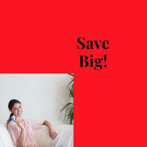 woman shopping online with laptop and credit card on red background - Download Free Stock Templates Pikwizard.com