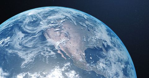 Planet Earth From Space Featuring North America - Download Free Stock Images Pikwizard.com