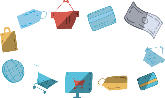 Vector Illustration of Shopping Symbols on Transparent Background - Download Free Stock Videos Pikwizard.com