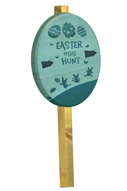 Transparent Easter Egg Hunt Direction Sign with Wooden Post - Download Free Stock Videos Pikwizard.com