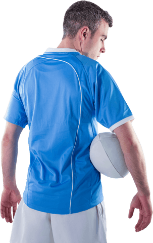 rugby player holding ball pondering tactics transparent background - Download Free Stock Videos Pikwizard.com