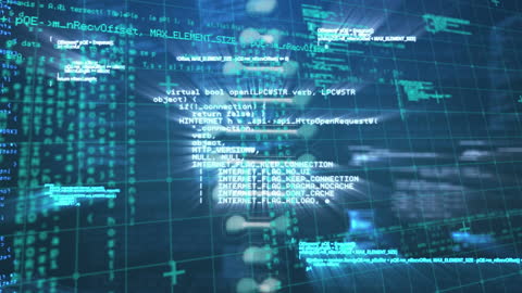 Futuristic DNA Sequence Interface with Code Overlay
