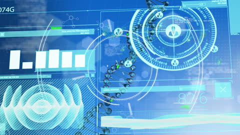 Futuristic Data Processing and Digital Technology Animation