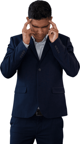 Transparent Businessman Experiencing Headache in Blue Suit - Download Free Stock Videos Pikwizard.com