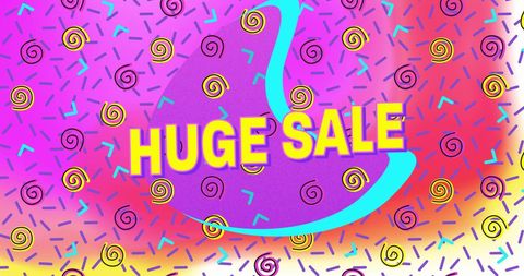 Vibrant Huge Sale Poster with Colorful Patterns