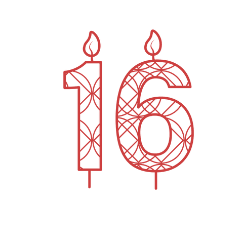 Red Transparent 16th Birthday Candles Illustration - Download Free Stock Videos Pikwizard.com