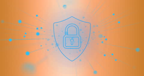 Secure Digital Connection with Padlock Icon