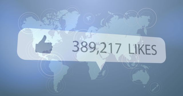 Global Social Media Like Count Illustration with World Map Background - Download Free Stock Images Pikwizard.com