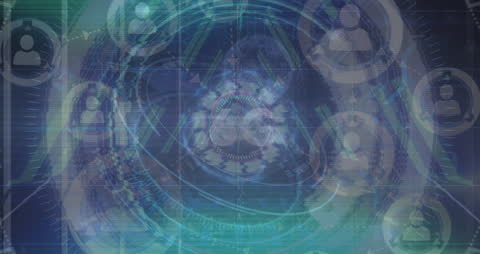 Abstract 6G Technology Interface with Media Icons and Data