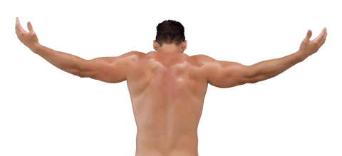 Back View of Muscular Man with Outstretched Arms on Transparent Background - Download Free Stock Videos Pikwizard.com