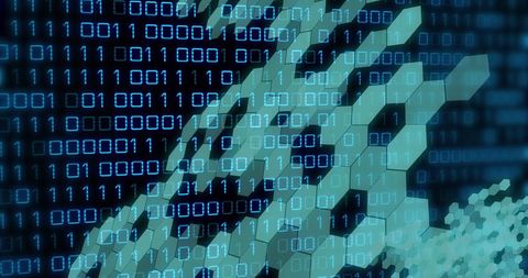 Binary Code and Digital Hexagons Symbolizing Data Processing - Download Free Stock Images Pikwizard.com