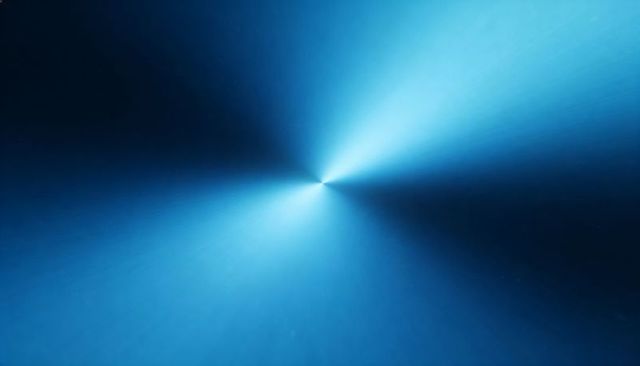 Central Blue Flare Emitting Radial Light Beams, Futuristic Neon Glow Background