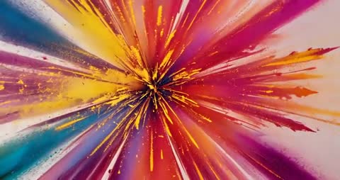 Dynamic Starburst of Colors Created by Spinning Mechanism