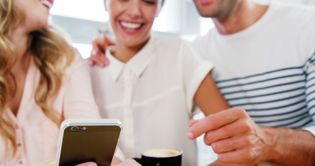 Group of Friends Laughing and Enjoying Coffee Together - Download Free Stock Images Pikwizard.com