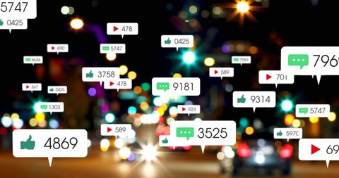 Social Media Engagement over City Lights