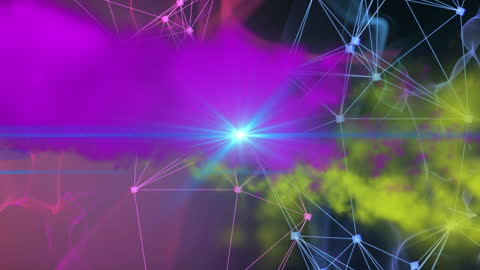 Abstract Cloud with Network Connections and Light Effects