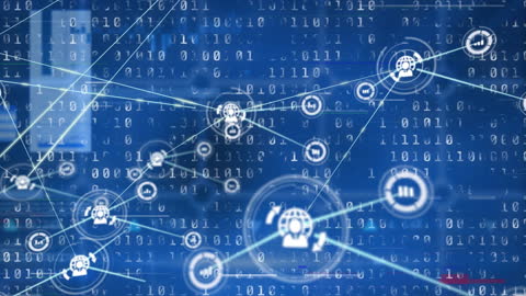 Digital Connections with Data Processing Animation Background