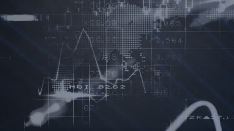 Digital Data Processing on Transparent World Map Background