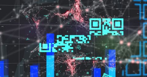 QR Code Over Digital Network Conceptual Art - Download Free Stock Images Pikwizard.com