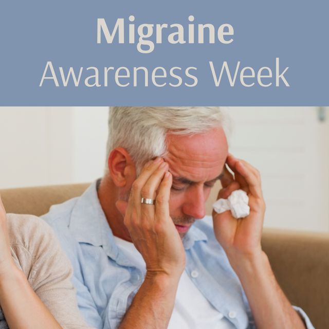 Senior Man Suffering from Migraine During Awareness Week - Download Free Stock Templates Pikwizard.com