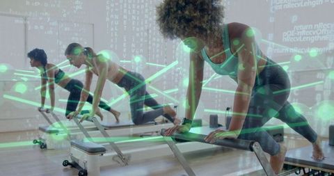 Pilates Workout with Digital Innovation Overlay