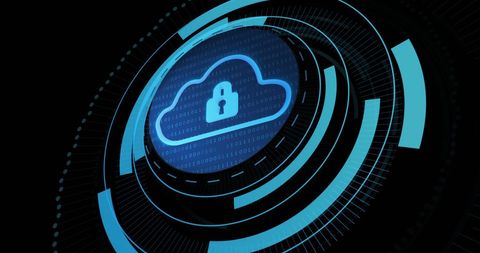 Digital Cloud Security with Lock Icon on Technology Interface - Download Free Stock Images Pikwizard.com
