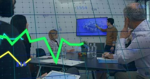 Financial Data and Diverse Business Meeting with Global Focus