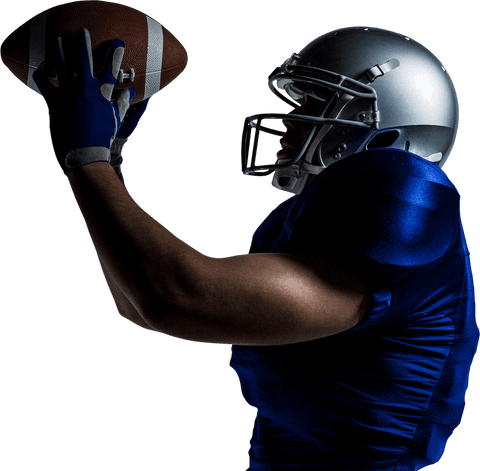 transparent view of american football player catching ball - Download Free Stock Videos Pikwizard.com