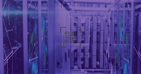 Futuristic QR Code Technology in Server Room - Download Free Stock Images Pikwizard.com