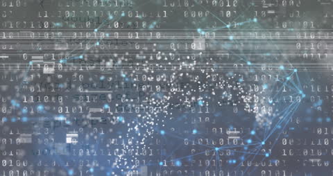 Digital DNA Helix with Glitch and Binary Code Elements