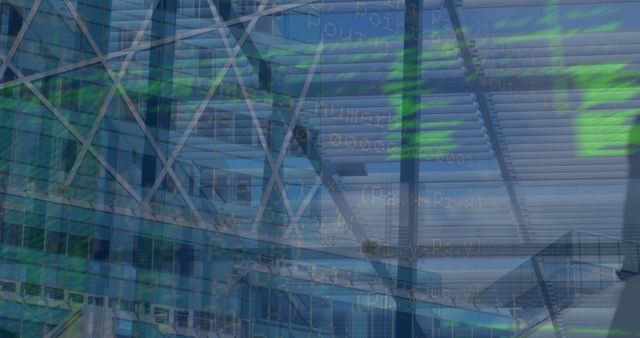 Abstract Financial Data Overlaying Modern Architecture - Download Free Stock Images Pikwizard.com