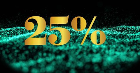 Golden 25% Text with Glittering Background for Sales - Download Free Stock Images Pikwizard.com