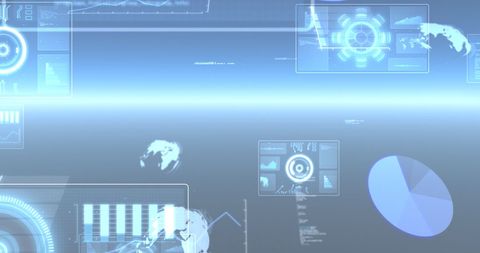 Futuristic Data Visualization Screens and Global Network Connections - Download Free Stock Images Pikwizard.com