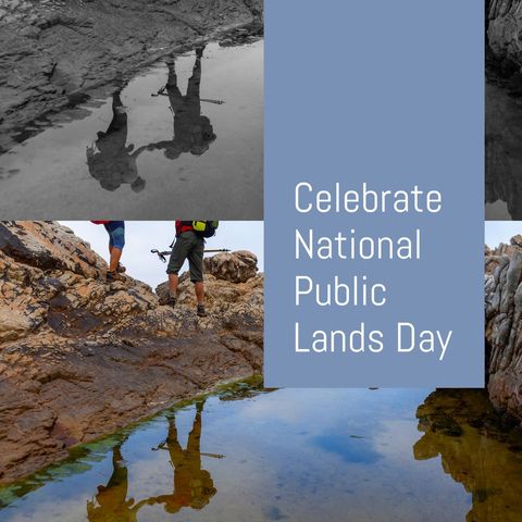 adventurous couple hiking rocky terrain for public lands day - Download Free Stock Templates Pikwizard.com