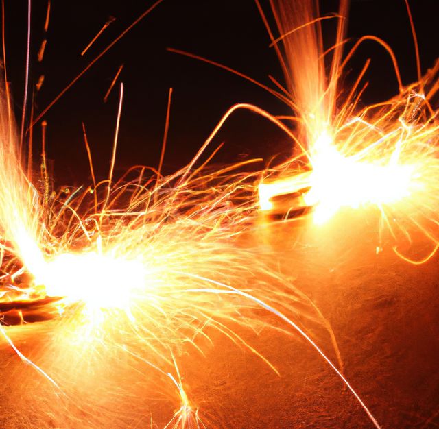 Close-up of Sparkler Fireworks Creating Bright Sparks - Download Free Stock Images Pikwizard.com