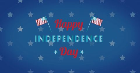 Happy Independence Day Celebration Greetings with American Flags