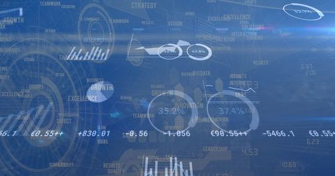Digital Graphs and Financial Data Analysis Display - Download Free Stock Images Pikwizard.com