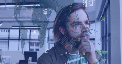 focus on futuristic business solutions with global mapping technology - Download Free Stock Images Pikwizard.com
